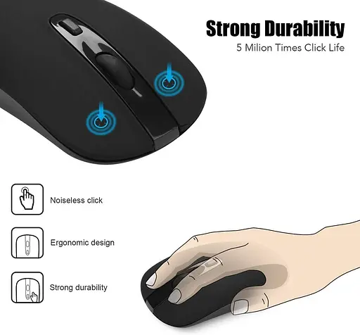 TM-002 2.4G Silent Slim Портативна бездротова миша для ноутбука Mac Комп'ютер Macbook - фото 4