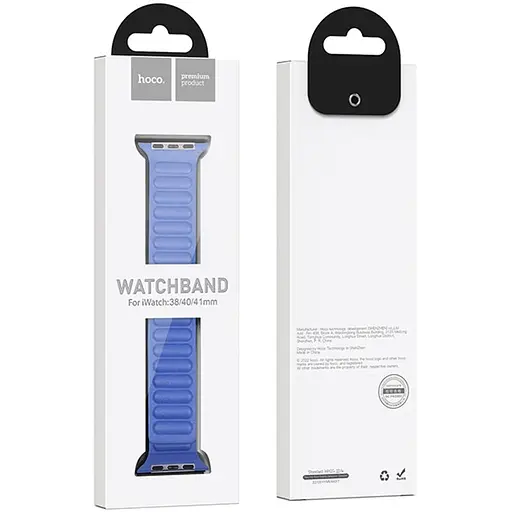 Ремешок Hoco WA23 Original series leather chain magnetic strap для Apple watch 42(ser.1-3)/44/45/49m Klein Blue - фото 2
