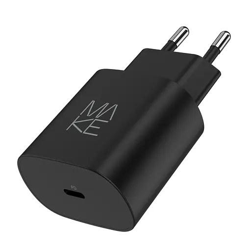 Зарядний пристрій мережевий MAKE 25W GaN3 Mini Type-C PD3.0 Black