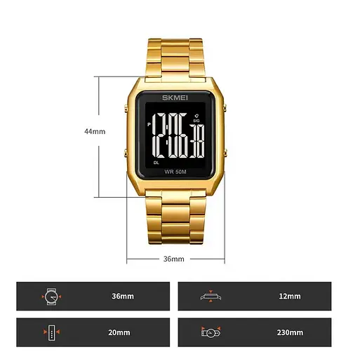 Чоловічий наручний годинник Skmei 1879 (Золотистий) - фото 10