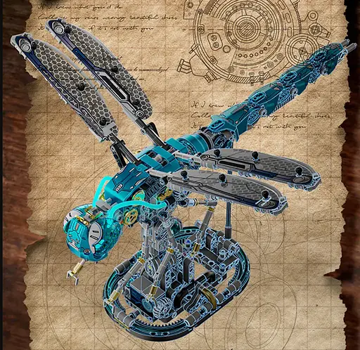 Конструктор механічний бабка -стрекоза  MJI Dragonfly  для дітей та дорослих  живий світ 866 деталей - фото 3