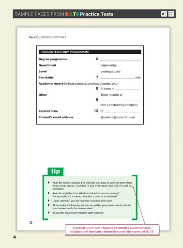 IELTS Practice Tests. Student's Book with Audio CDs (2) and Glossary CD-ROM - фото 4