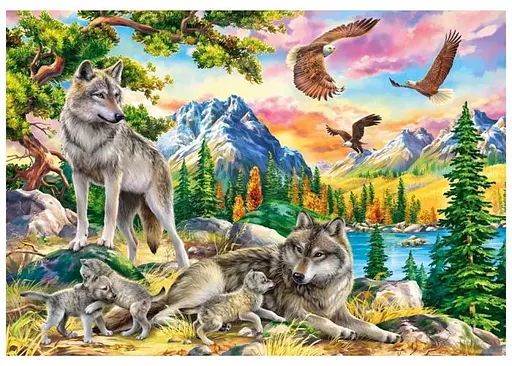 Пазл Castorland Родина вовків і орли 1000 ел. (C-104970) - фото 2
