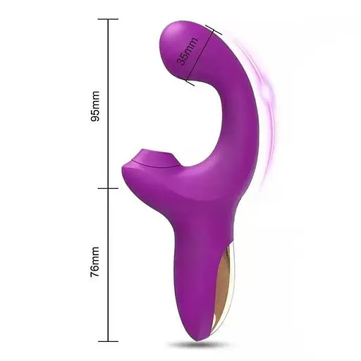 Многофункциональный вибратор LIVMAN 2 в 1 для стимуляции клитора и точки G 21,3 см. Розовый K0851-1 - фото 5
