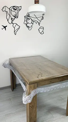 Силіконова скатертина прямокутна з мереживом Арка 7см 190х130 см Сірий - фото 3