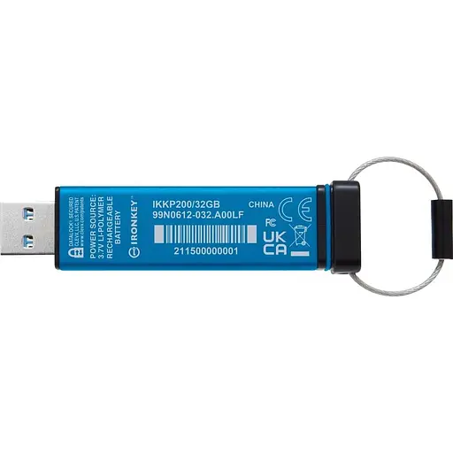 Флеш-накопичувач USB3.2 32GB Kingston IronKey Keypad 200 Type-A Blue (IKKP200/32GB) - фото 3
