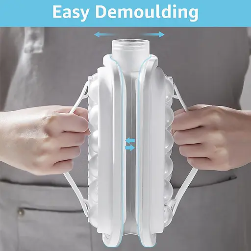 Форма для кубиков льда портативная силиконовая переносная бутылка на 17 шариков DIY ICE, Kitchen Master Белый 86116 - фото 3