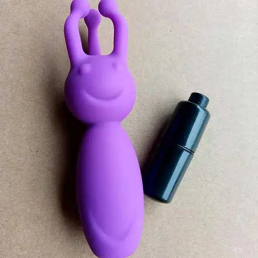 Вібратор з додатковими вусиками та посмішкою Фіолетовий K0128-4 - фото 1