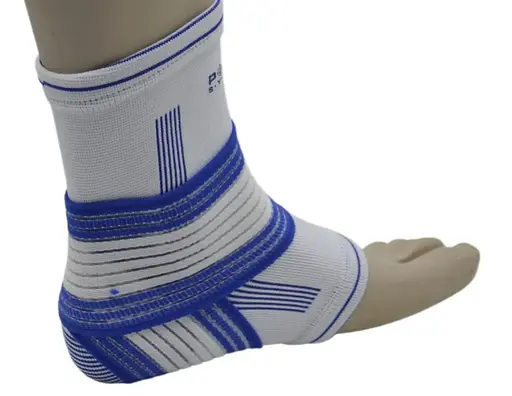 Бандаж на гомілкостоп Power System PS-6009 Ankle Support Pro Blue/White L/XL (1 шт) (PS-6009_L/XL_White-Blue) - фото 7