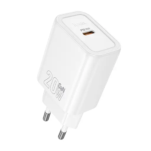 МЗП Hoco N60 Gentle PD20W (1USB-C) + кабель Type-C to Type-C White - фото 5