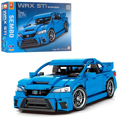 Авто-конструктор Sembo Block Subaru Impreza WRX STI, 1:18, инерционный механизм, 812 деталей (705806) - фото 3