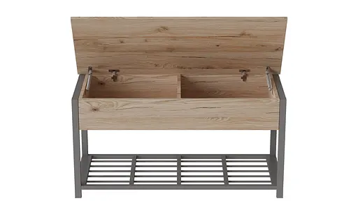 Банкетка с ящиком Ferrum-decor Дрейк 2 550x1200x400 металл Серый ДСП Дуб Сан-Марино 16 мм (FRD-103081) - фото 5