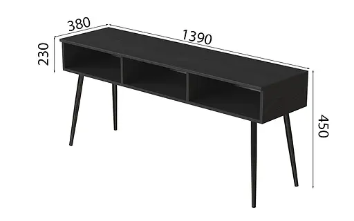 Тумба під телевізор Кентуккі Ferrum-decor 45x139x38 Чорний метал ДСП Сосна Кембра 16 мм (FRD-106728) - фото 4