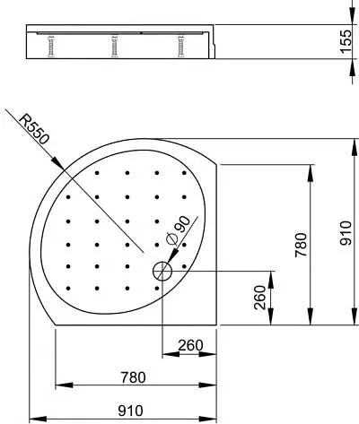 Душовий піддон Radaway Rodos B 90x90 Compact 4D99155-03 - фото 5