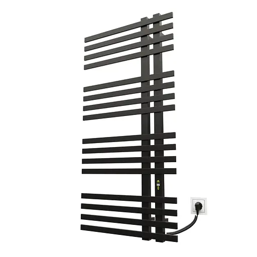 Электрический полотенцесушитель Kosser Браш 1200x600 ER тайм. черный ДБ03ER, Черный матовый, Правое - фото 1