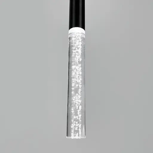 Чорний підвіс із скляним розсіювачем з ефектом бульбашок 51 см | Line F | Арт. MJ462/300+200 BK - фото 4