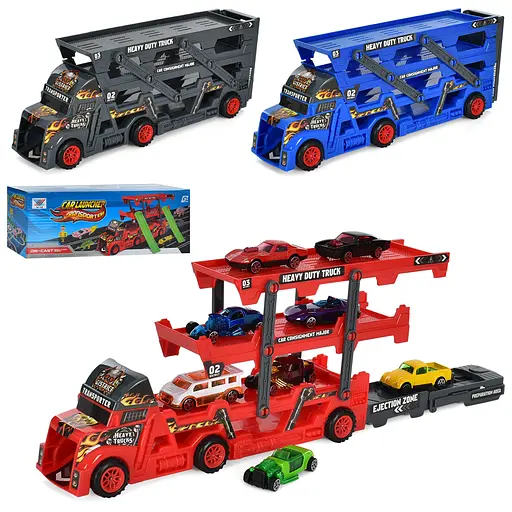Трейлер, 45 см, трек, з металевими машинками, 8 шт. (В асортименті) - фото 2