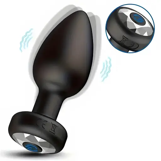 Анальная пробка Рassion силиконовая с вибрацией и Д/У черная (4821002030286)