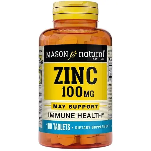 Вітаміни та мінерали Mason Natural Zinc 100 mg, 100 таблеток