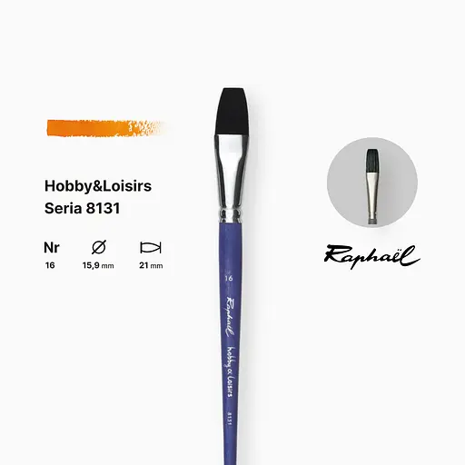 Синтетика плоская Raphaël Loisirs, №16, короткая ручка (Франция) - фото 2