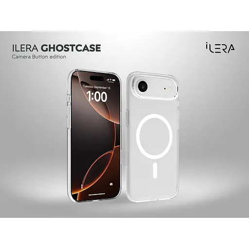 Чехол iLera GhostCase Camera Button with MagSafe для Apple iPhone Air Transparent ILGCAClCaBk17Air (150398) - фото 7