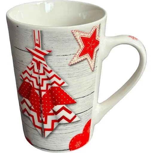 Чашка новогодняя Tanto T3694-2 керамика в подарочной упаковке 350 мл Белая с красным - фото 1