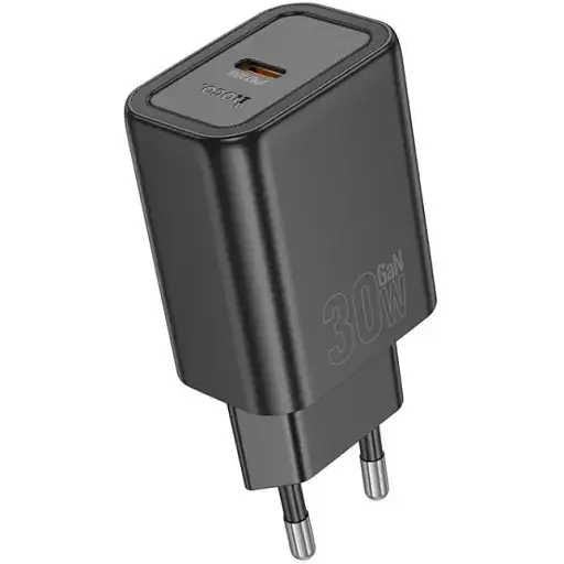 Мережевий зарядний пристрій Hoco N62 Gentle single port PD30W charger (EU) чорний - фото 1