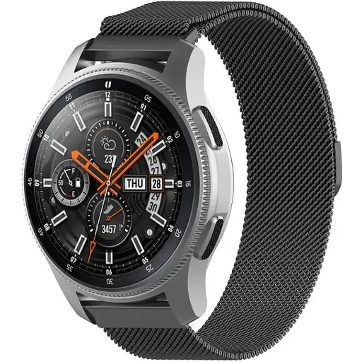 Ремешок DK CDK для Garmin Forerunner 255 / 255 Music 22mm Metal Milanese Loop Magnetic (09650) (black) - фото 3