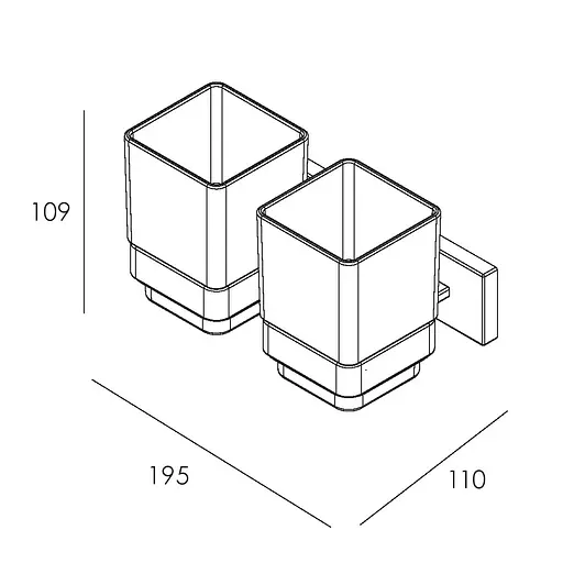 Склянка подвійна для ванної кімнати Imprese Bilovec black matt 122255B чорний матовий - фото 2