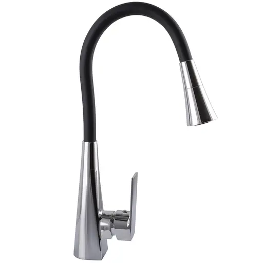 Змішувач для кухні Globus Lux NIAGARA GLN-0203SM-00 одноважільний поворотний хром чорний для установки на одне отвір - фото 2