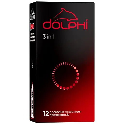 Уценка. Презервативы Dolphi Три в одном, с точками и ребрами, 12 шт. (DOLPHI/Три в одном/12) - фото 1