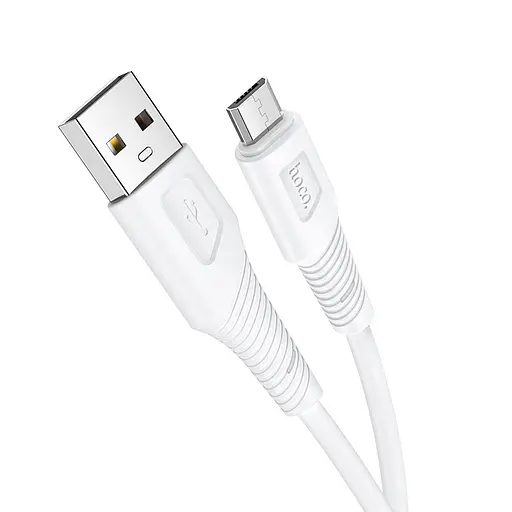 Кабель Hoco Micro USB Airy silicone charging data cable X58, 1 метр белый силиконовый - фото 1