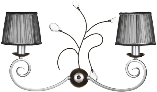 90997 Світильник бра 2x40W, E14, метал хром./тканина