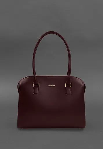 Жіноча шкіряна сумка Business бордовий Краст - фото 2