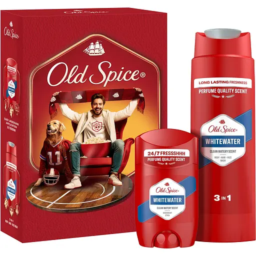Подарунковий набір Old Spice Sports Fan Whitewater: дезодорант-стік 50 мл + гель для душу 3-в-1, 250 мл