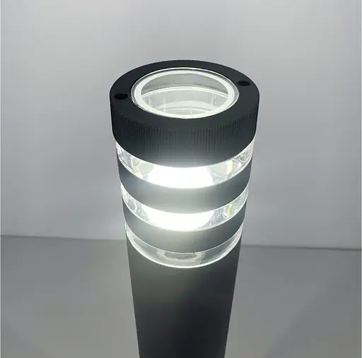 Стильний вуличний ліхтар в чорному корпусі | Line F | Арт. 8021 80CM BK (стовп) - фото 4