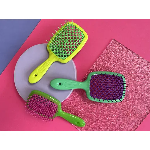 Щітка для волосся Janeke Superbrush small салатова з малиновим - фото 4