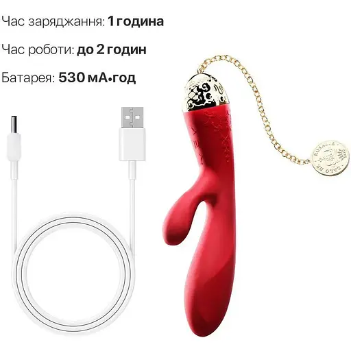 Смарт-вибратор кролик Zalo Rosalie Bright Red - фото 8