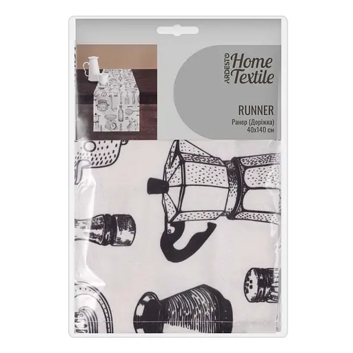 Раннер Ardesto Kitchen 40х140см, 90% полиэстер, 10% хлопок, белый (ART01KN) - фото 1