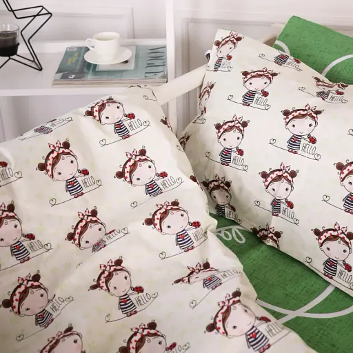 Комплект постільної білизни MirSon Бязь 20-0031 Ladybug 200х220 зелено-бежевий (2200010267839) - фото 2