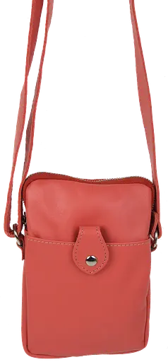 Небольшая женская кожаная сумка Borsacomoda через плечо кораллова sum0028730 - фото 2