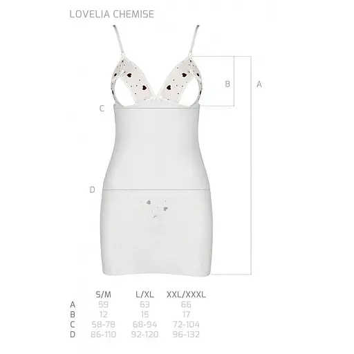 Сорочка з вирізами на грудях + стрінги LOVELIA CHEMISE white - Passion 2XL/3XL - фото 7