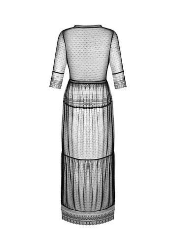 Пеньюар Obsessive Estiqua XL/2XL чорний - фото 6