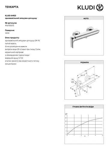 Змішувач для душу Kludi Ameo 416750575 - фото 3