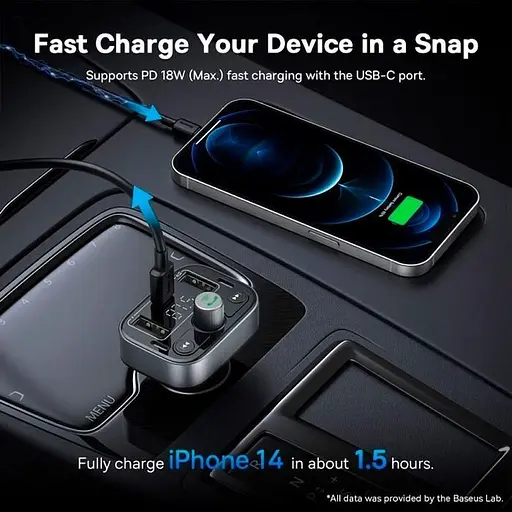 FM-трансмітер Baseus S-09 Lite Series Black (C10762300113-00) [126841] - фото 10