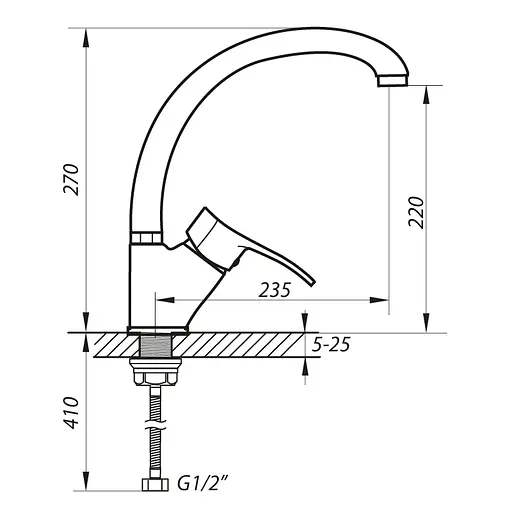 Змішувач для кухні Zerix DYU 283 ZX0028 Хром - фото 2
