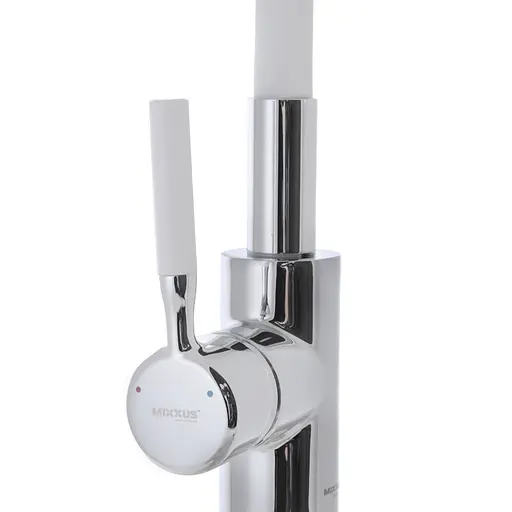 Змішувач для кухні із силіконовим виливом Mixxus Premium RIO 011 white MI5814 Хром - фото 4