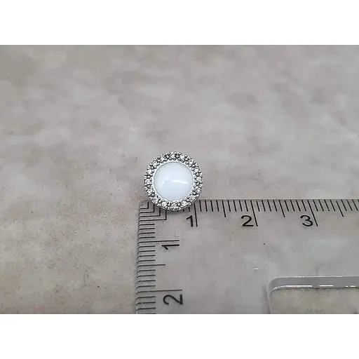 Срібні сережки Aurora з керамікою та фіанітами. С2017Б - фото 4