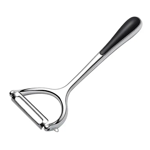 Ніж економка овочечистка для тонкого чищення овочів та фруктів з ультрагострим лезом та ергономічною ручкою, Kitchen Master Сріблястий 87300 - фото 1