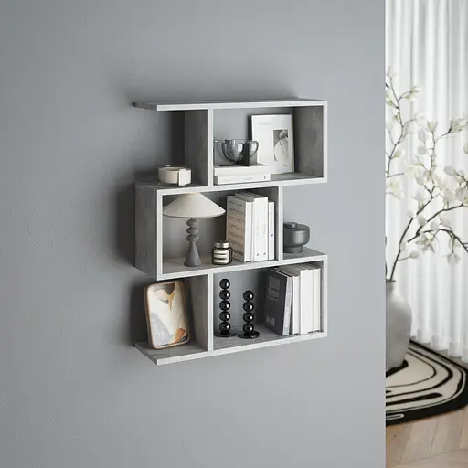 Полка для книг навесная Vays M-50 Бетон